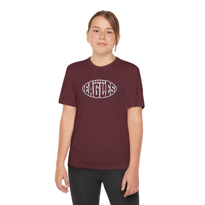 Youth New Albany Football Eagle Ball Graphic Sport-Tek Competitor Performance Tee