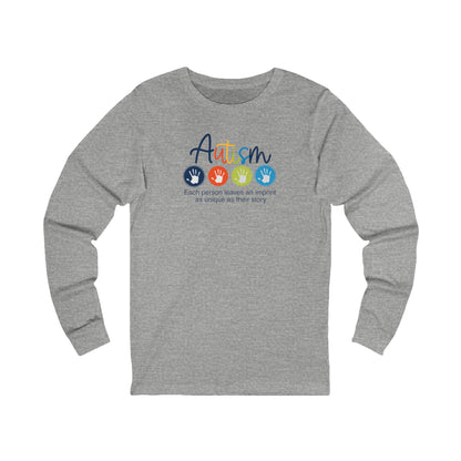 Adult Unisex Autism Imprint Graphic Long Sleeve Soft Tee