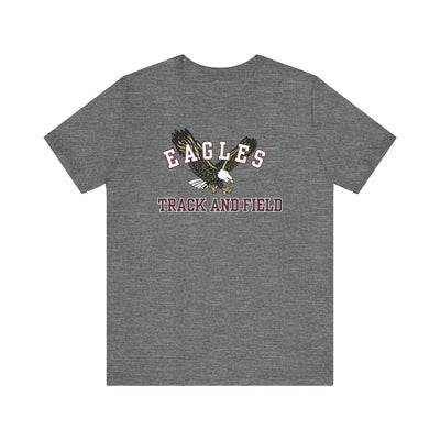 Adult Unisex Flying Track and Field Eagle Graphic Short Sleeve Soft Tee