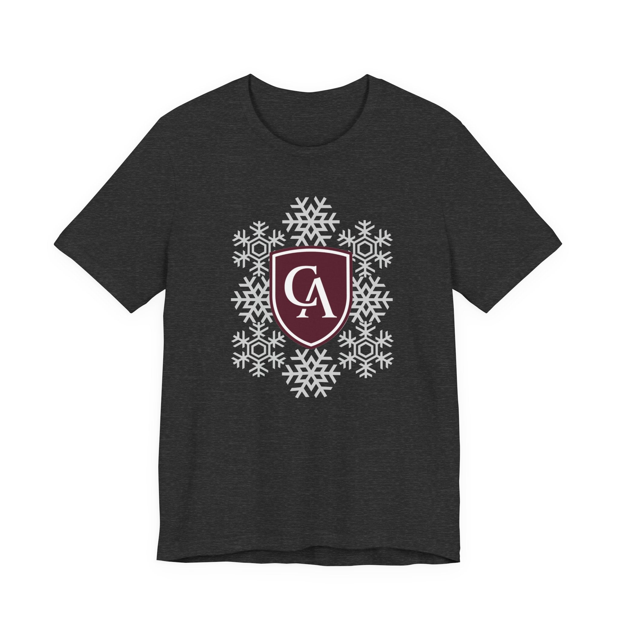 Adult Unisex Columbus Academy Spirited Snowflake Graphic Short Sleeve Soft Tee