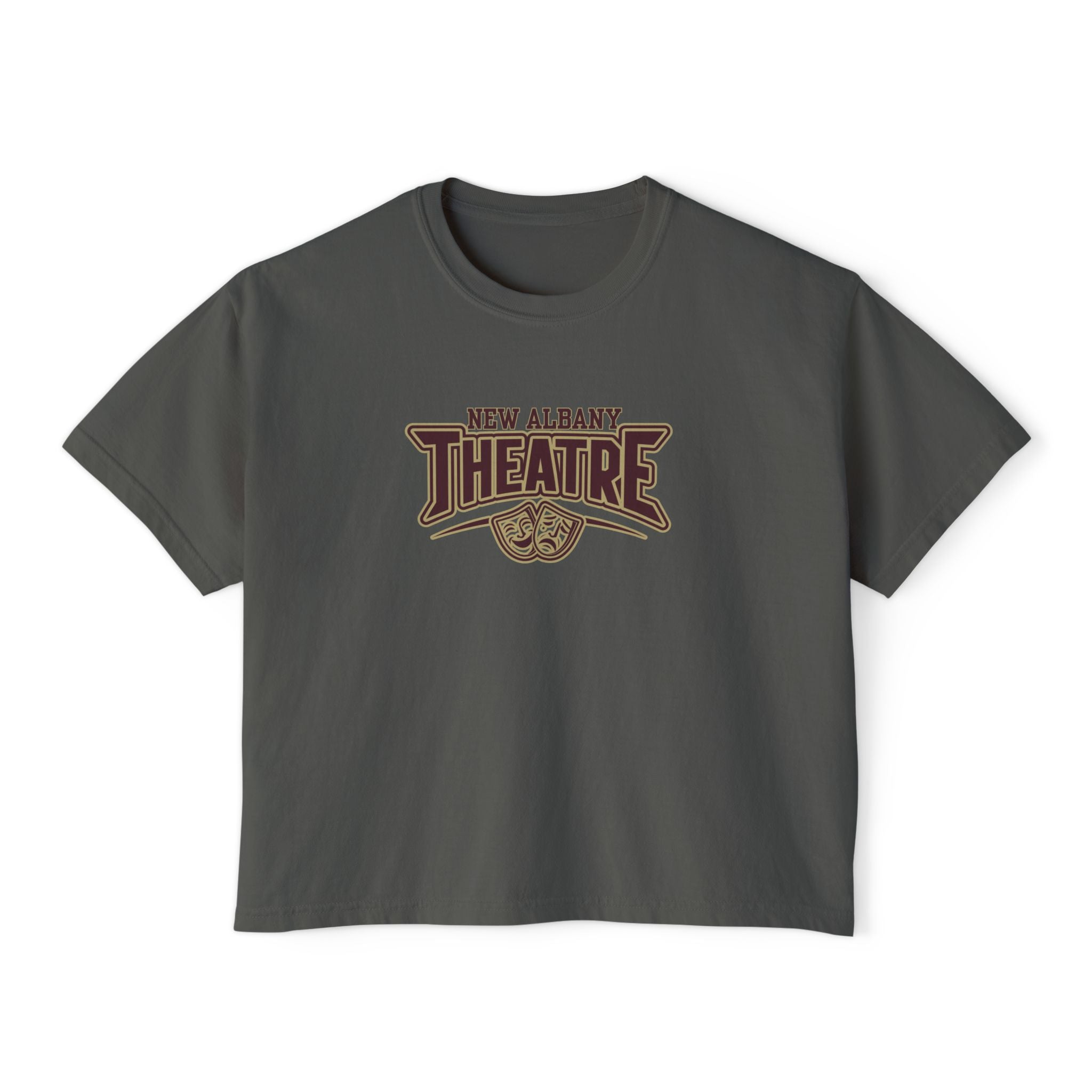 Women's New Albany Theatre Showtime Graphic Boxy Crop Short Sleeve Tee