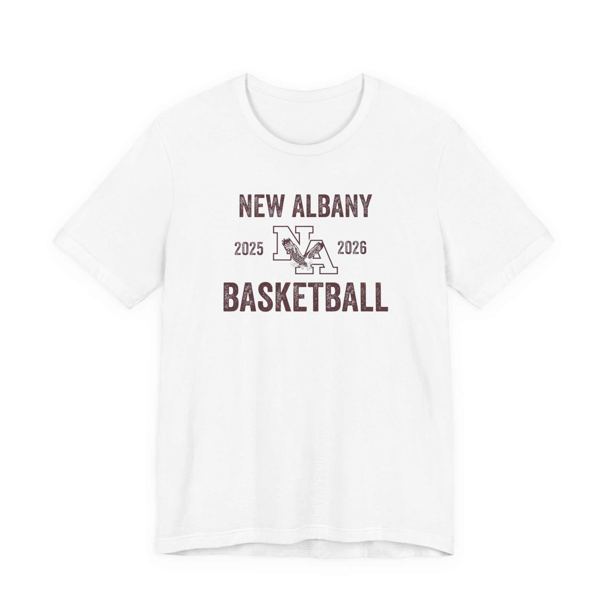 Adult Unisex Vintage Distressed New Albany Basketball Graphic Short Sleeve Soft Tee