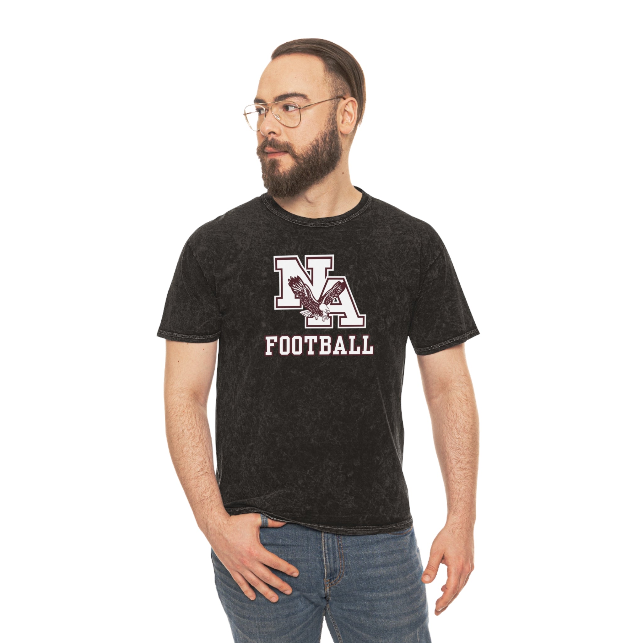 Adult Unisex Classic Logo Football Short Sleeve Mineral Wash Graphic Tee