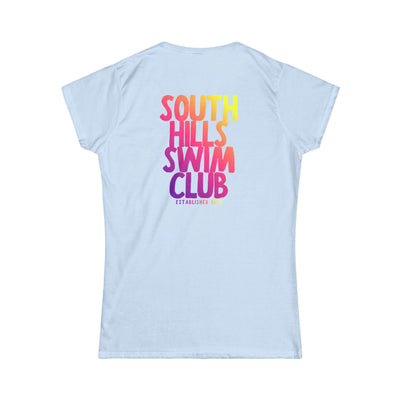 Women's South Hills Swim Club SHSC Ombre Graphic Short Sleeve Gildan Softstyle Tee