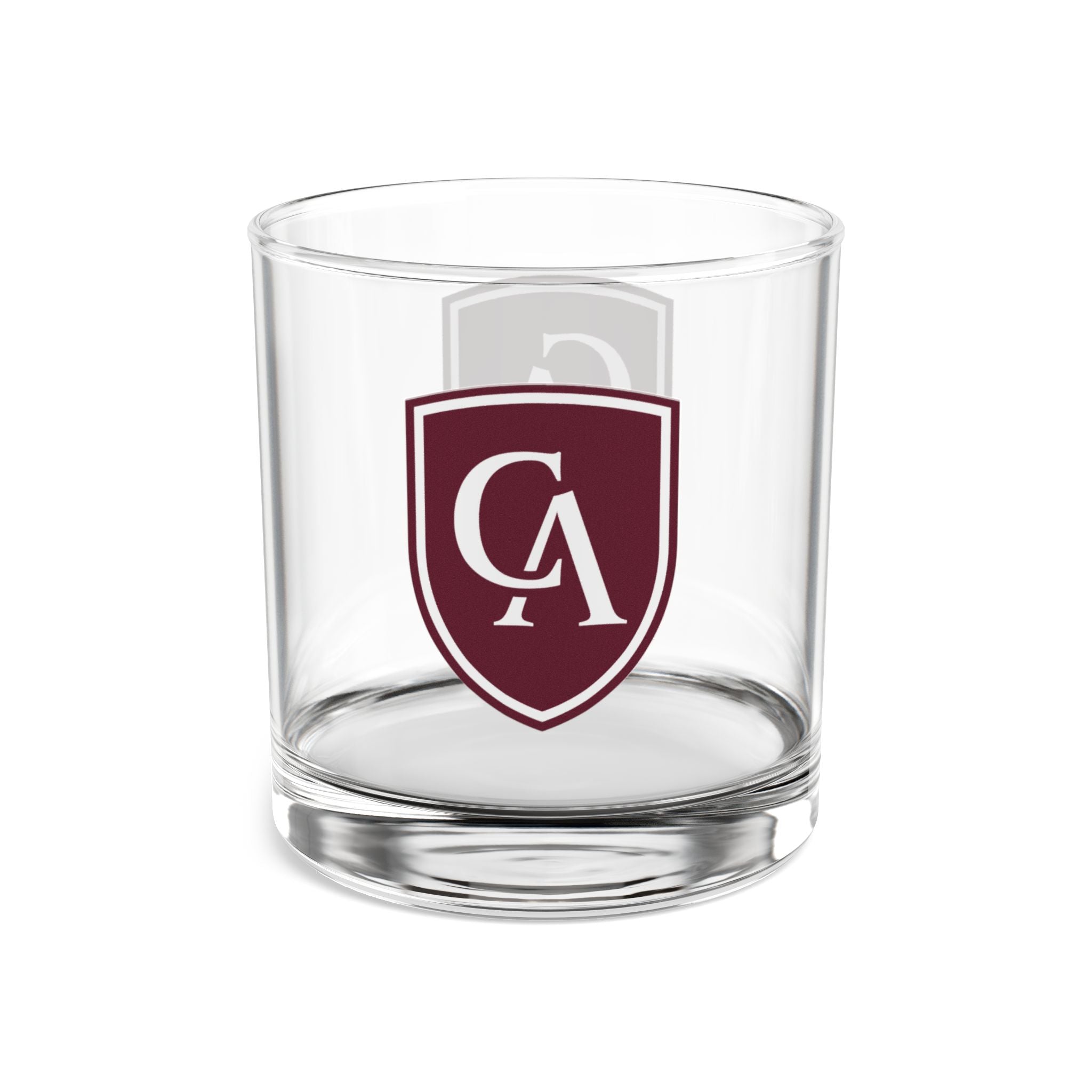 Columbus Academy Logo Graphic Rocks Glass