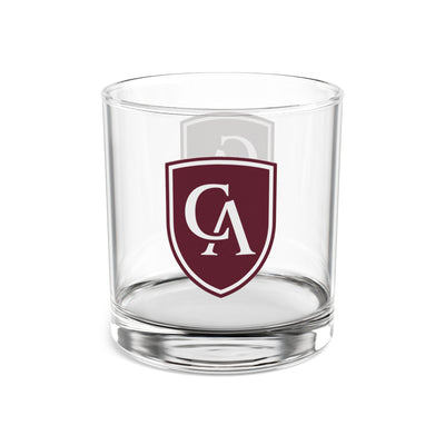 Columbus Academy Logo Graphic Rocks Glass