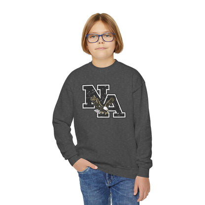 Youth Black Vintage Distressed Logo Graphic Sweatshirt