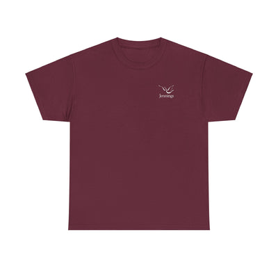 Adult Unisex Heavy Cotton Short Sleeve Tee - White Jennings Logo