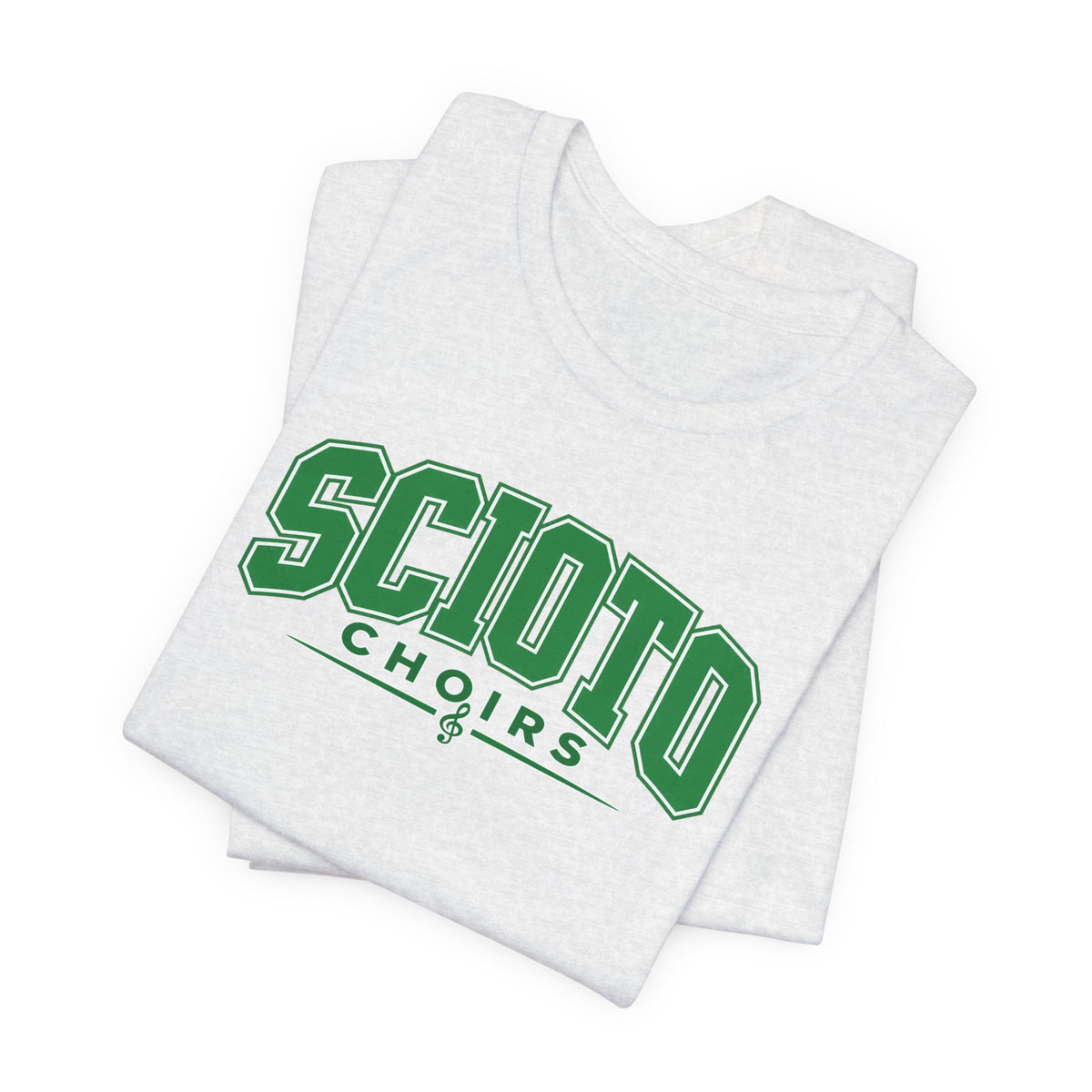 Adult Unisex Dublin Scioto Choirs Varsity Block Letter Graphic Short Sleeve Soft Tee