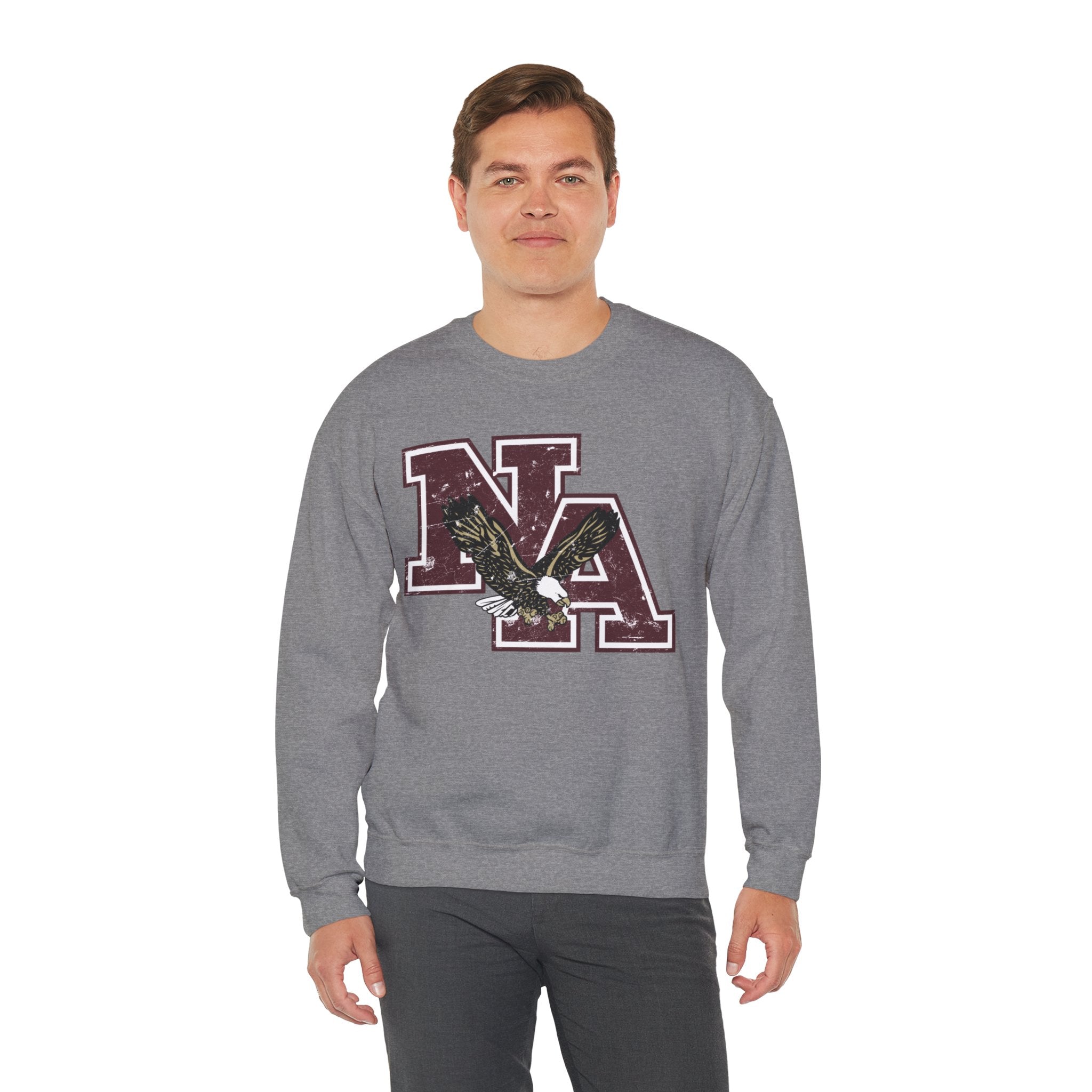 Adult Unisex Maroon Vintage Distressed Logo Graphic Sweatshirt