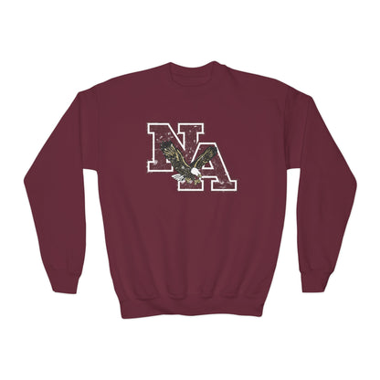 Youth Maroon Vintage Distressed Logo Graphic Sweatshirt