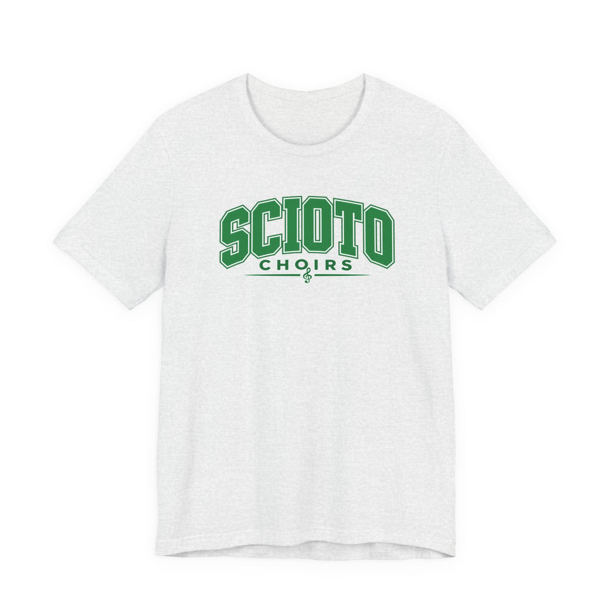 Adult Unisex Dublin Scioto Choirs Varsity Block Letter Graphic Short Sleeve Soft Tee