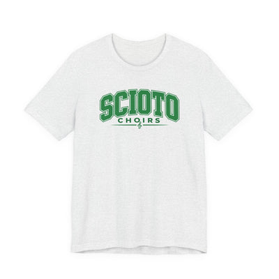Adult Unisex Dublin Scioto Choirs Varsity Block Letter Graphic Short Sleeve Soft Tee