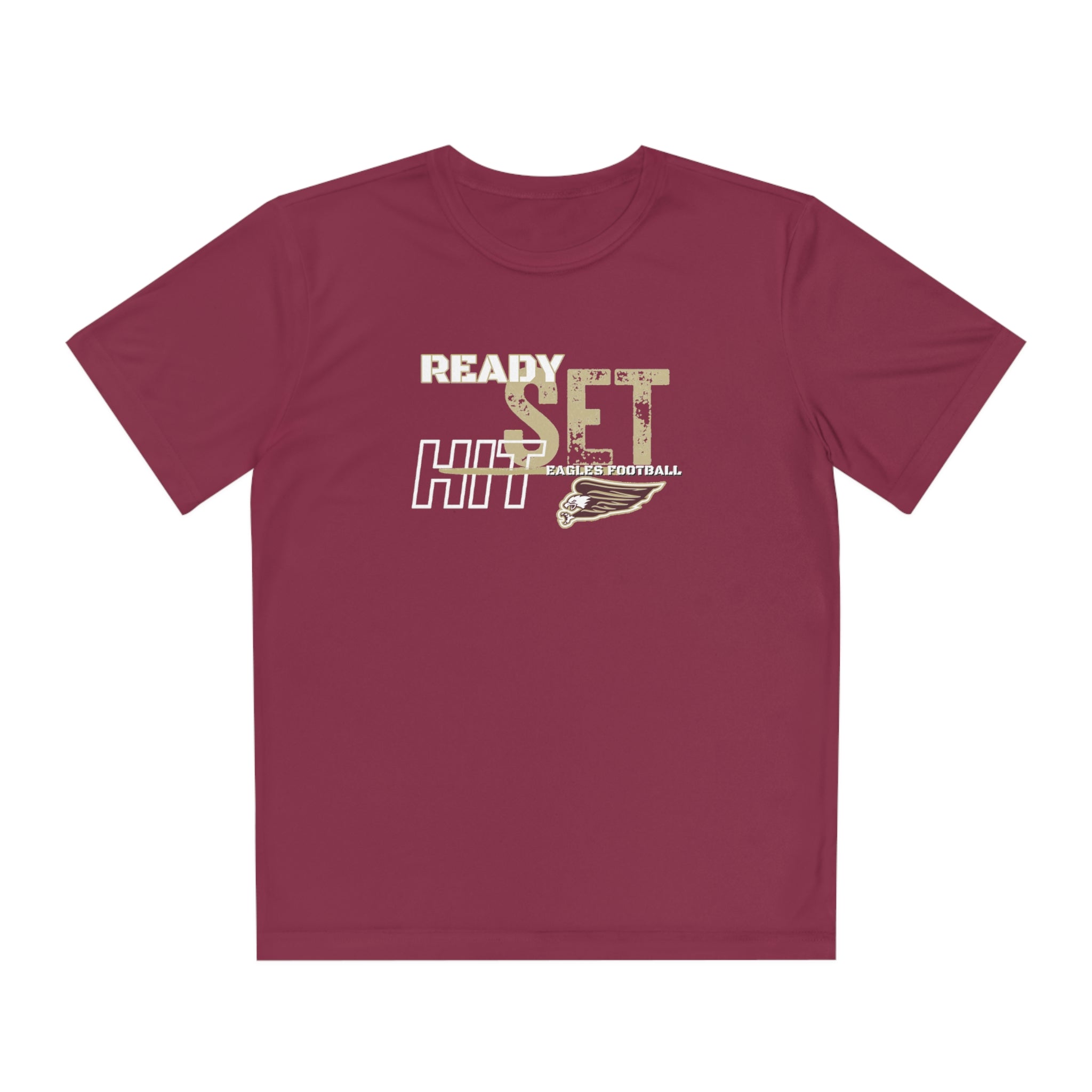 Youth Performance Ready Set Hit Football Short Sleeve Graphic Tee