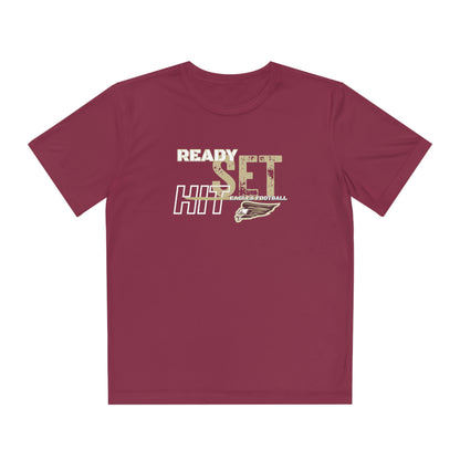 Youth Performance Ready Set Hit Football Short Sleeve Graphic Tee