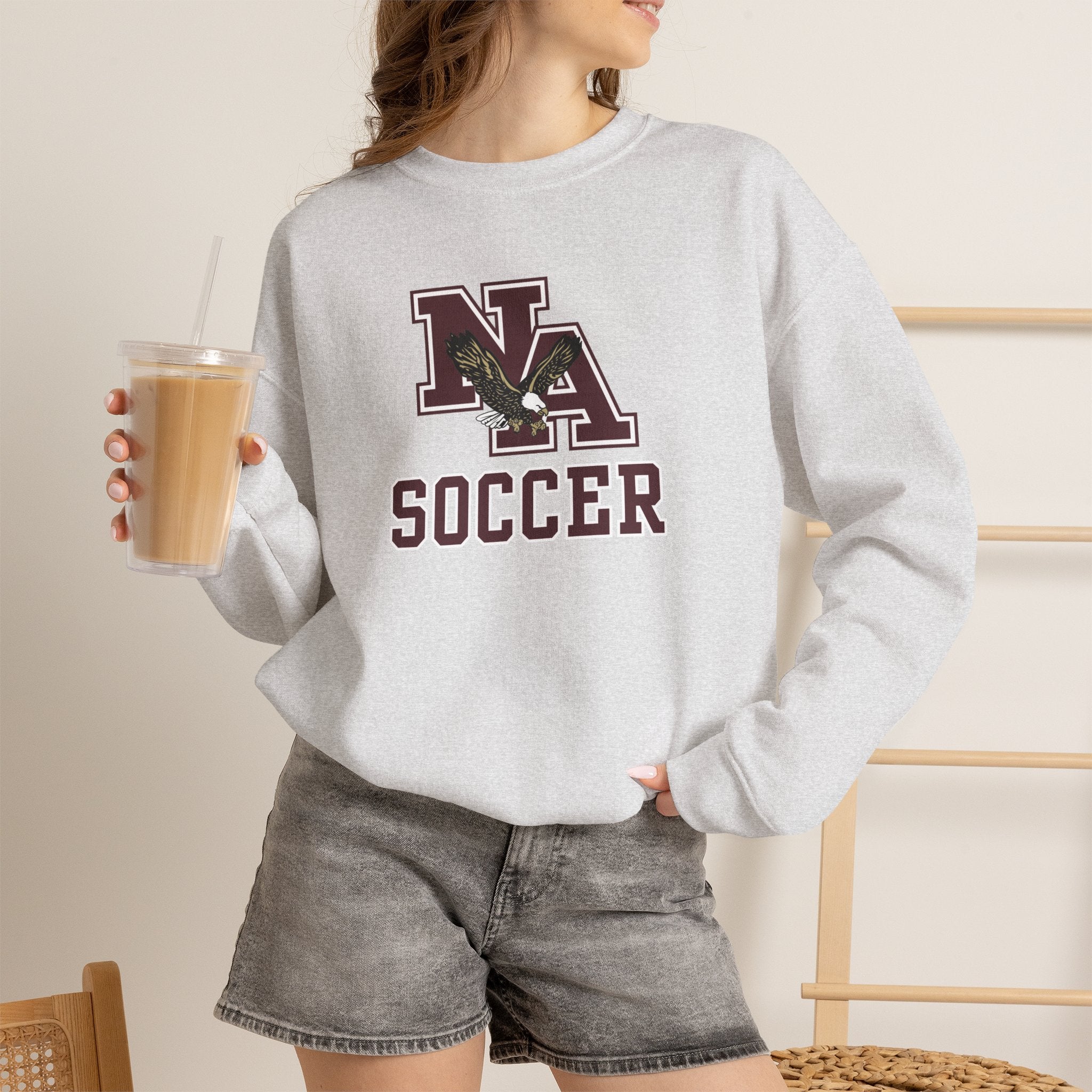 Adult Unisex New Albany Classic Maroon Soccer Logo Graphic Sweatshirt