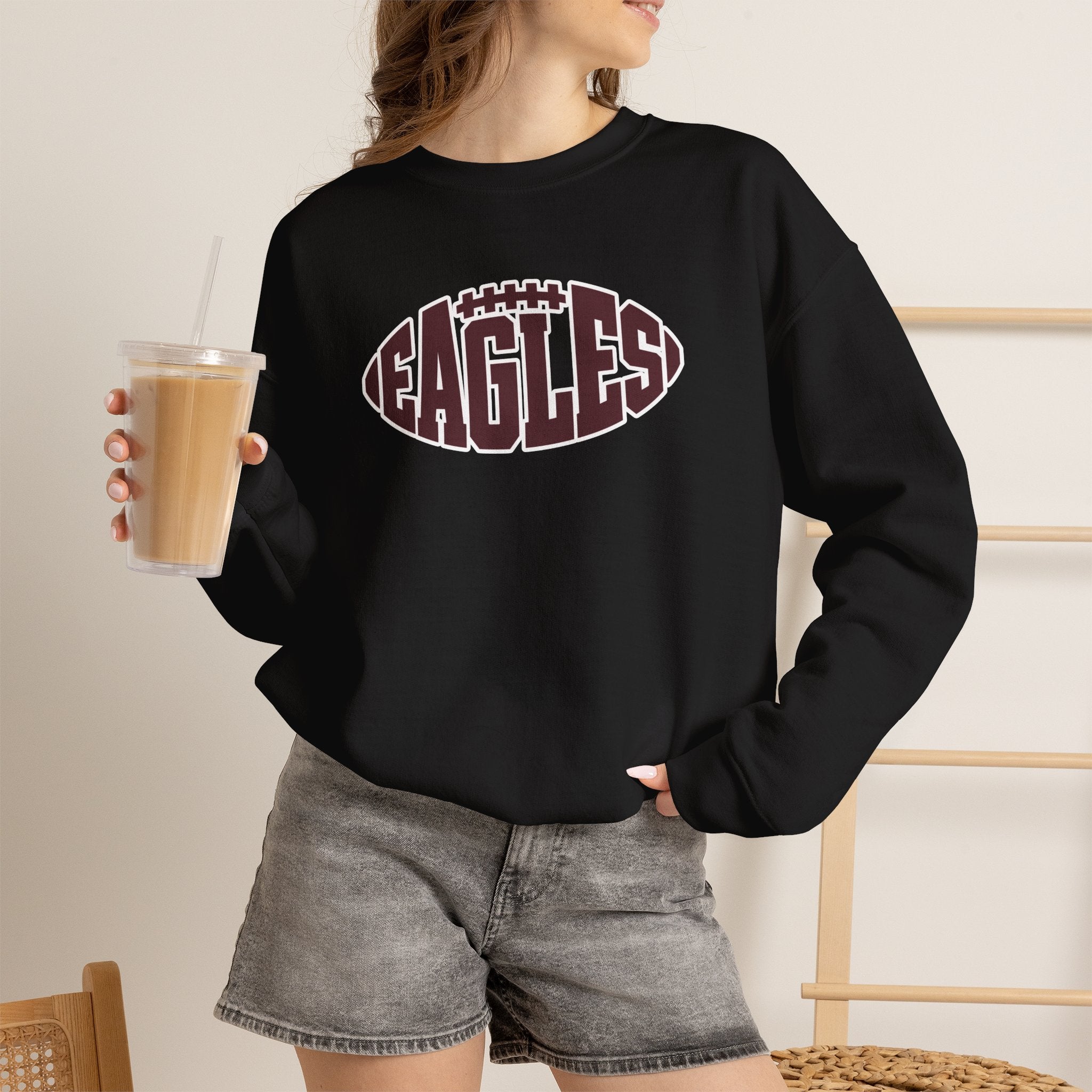 Adult Unisex New Albany Football Eagle Ball Graphic Sweatshirt