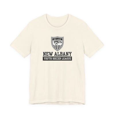 Adult Unisex New Albany Youth Soccer League Game Day Graphic Short Sleeve Bella + Canvas Soft Tee