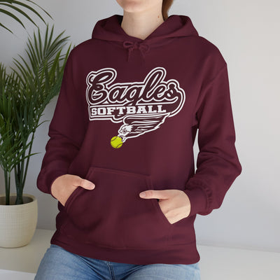 Adult Unisex Sporty Script Softball Eagles Graphic Hoodie