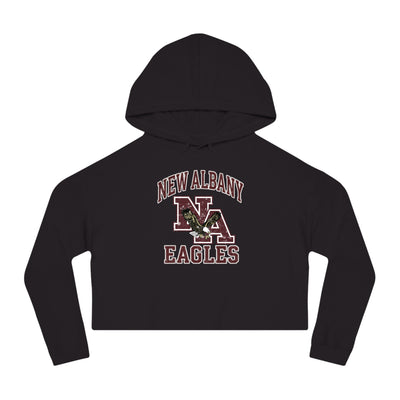 Women's New Albany Vintage Vibes Football Logo Graphic Crop Hoodie