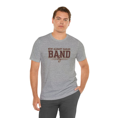 Adult Unisex New Albany Eagles Band Musical Note Graphic Short Sleeve Soft Tee