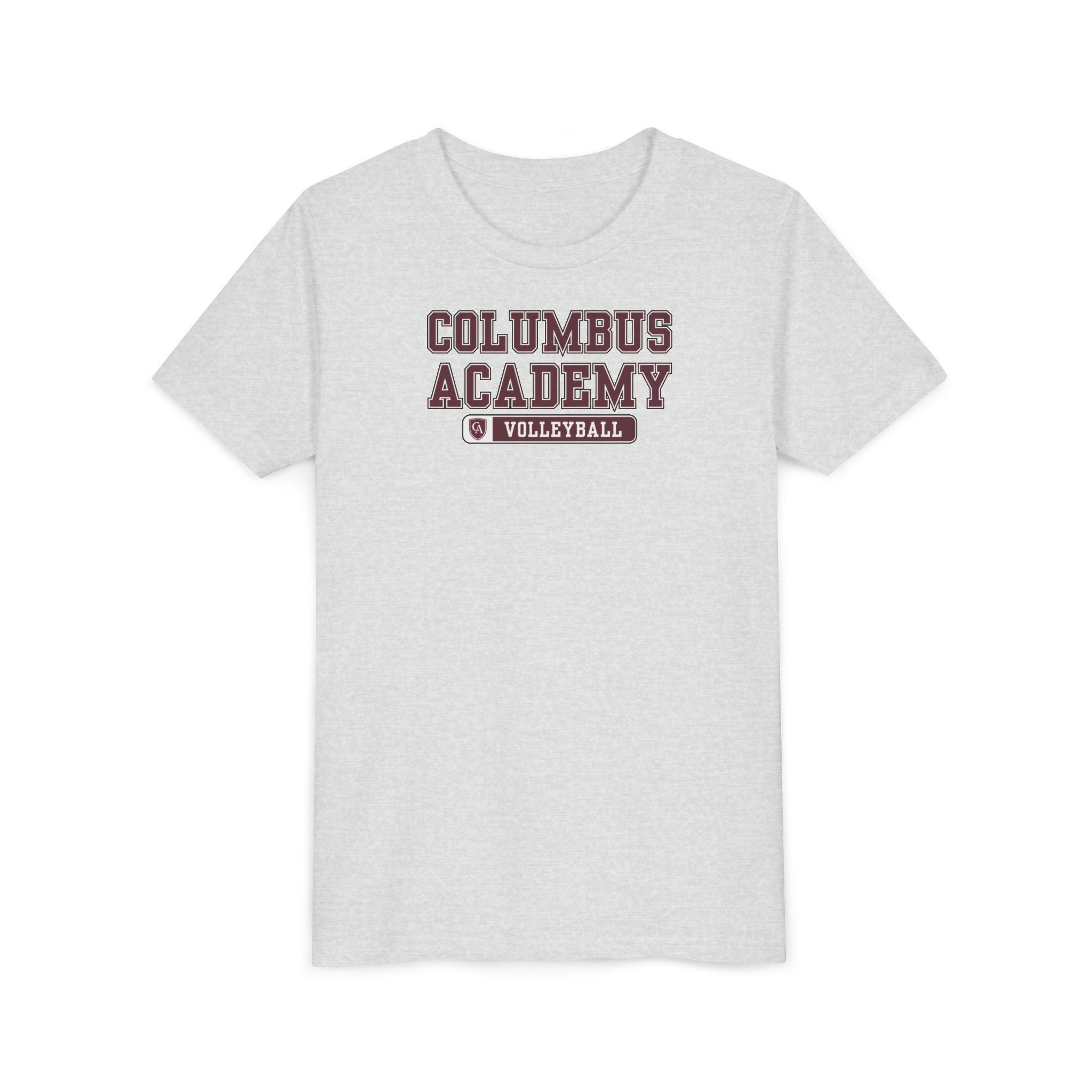 Youth Columbus Academy Volleyball Graphic Short Sleeve Bella + Canvas Soft Tee