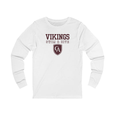 Adult Unisex Columbus Academy Vikings Swim & Dive Graphic Bella + Canvas Long Sleeve Soft Tee