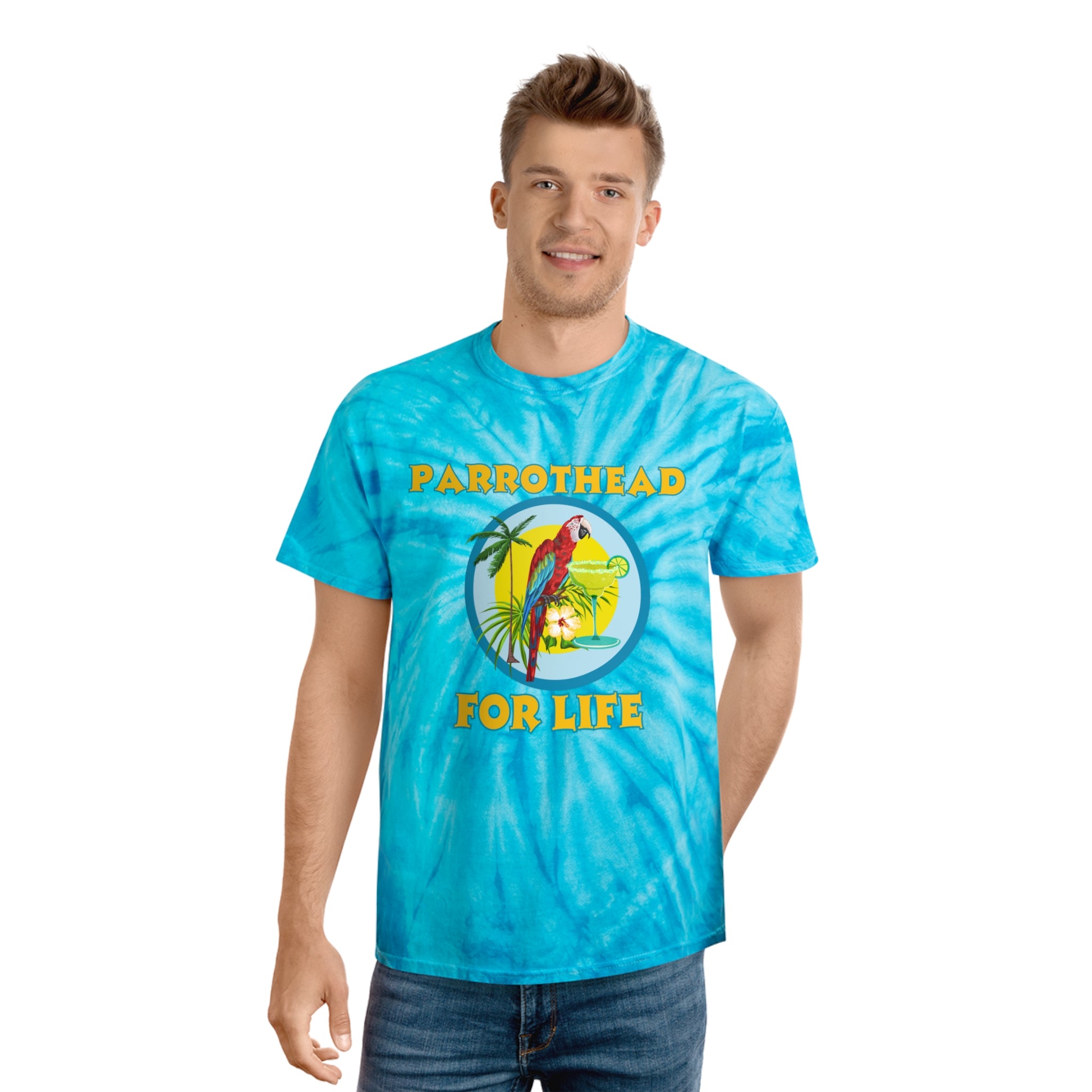 Adult Unisex Parrothead For Life Tie Dye Graphic Tee