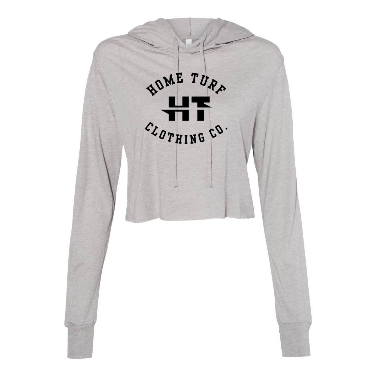 Women's Super Soft Home Turf Logo Long Sleeve Cropped Hooded Tee