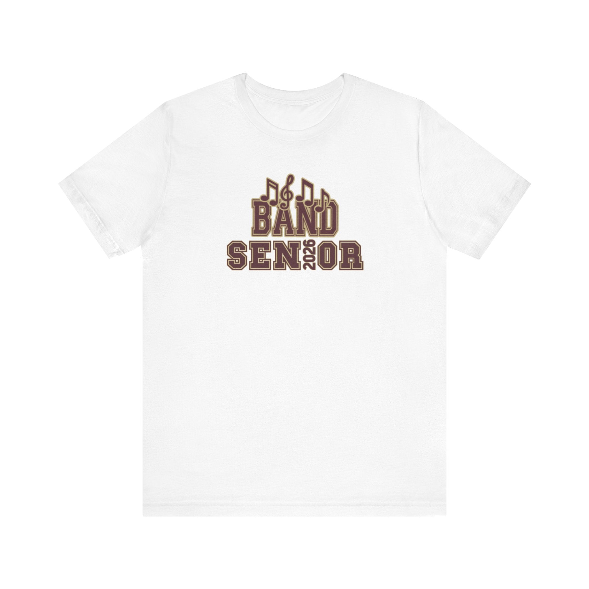 Adult Unisex Band Senior Musical Note Graphic Short Sleeve Soft Tee