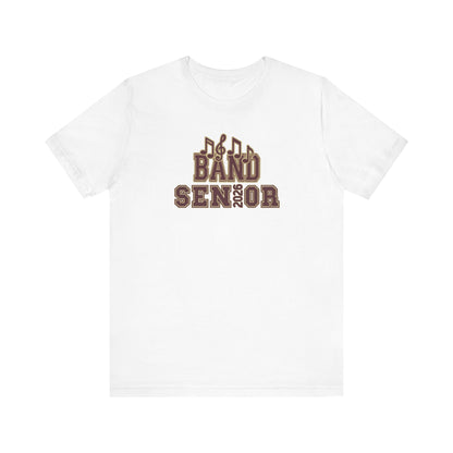 Adult Unisex Band Senior Musical Note Graphic Short Sleeve Soft Tee