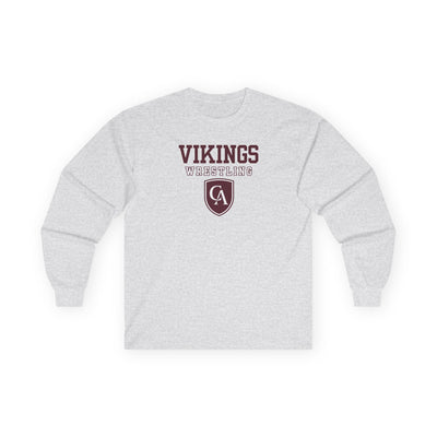 Adult Unisex Columbus Academy Vikings Wrestling Graphic Gildan Long Sleeve Tee