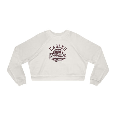Women's Eagles Spirit Script Football Mom Graphic Cropped Fleece Sweatshirt
