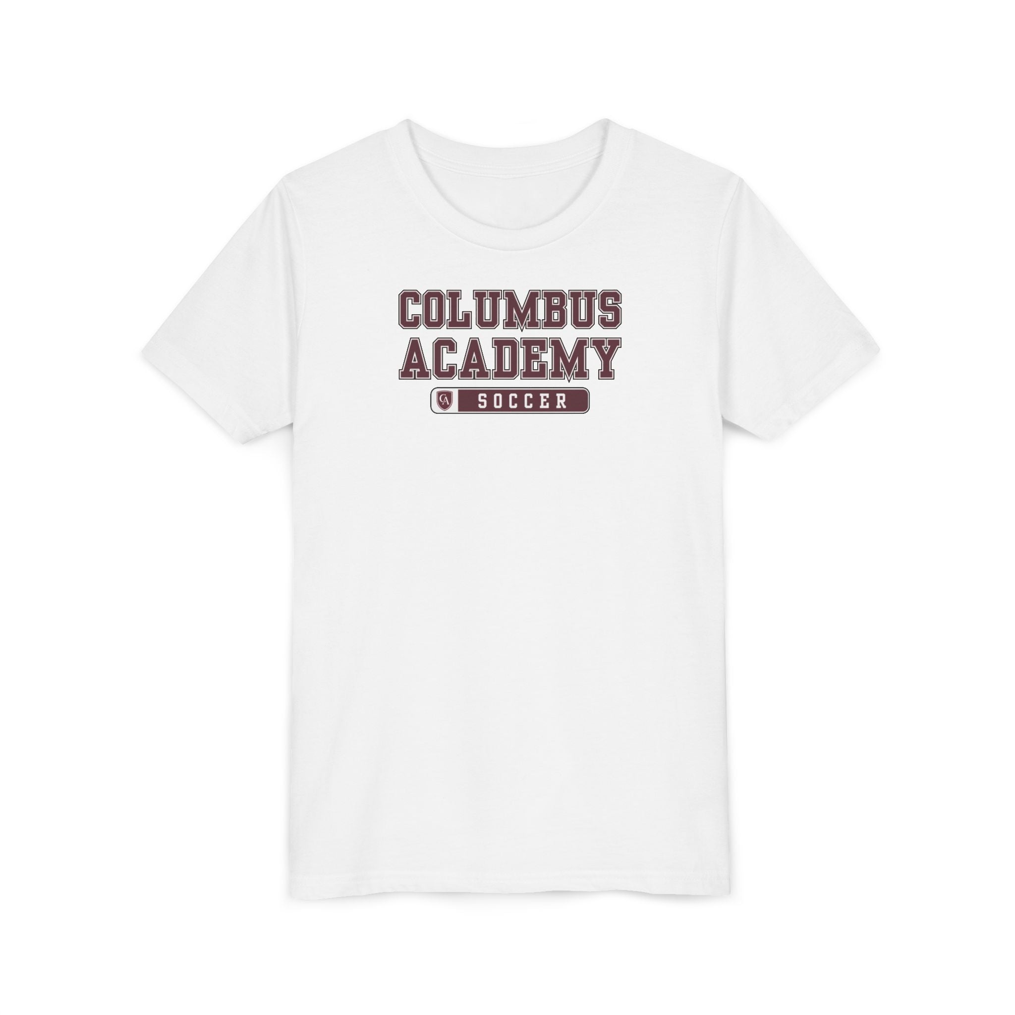 Youth Columbus Academy Soccer Graphic Short Sleeve Bella + Canvas Soft Tee