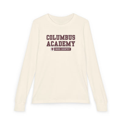 Youth Columbus Academy Cross Country Graphic Bella + Canvas Long Sleeve Soft Tee