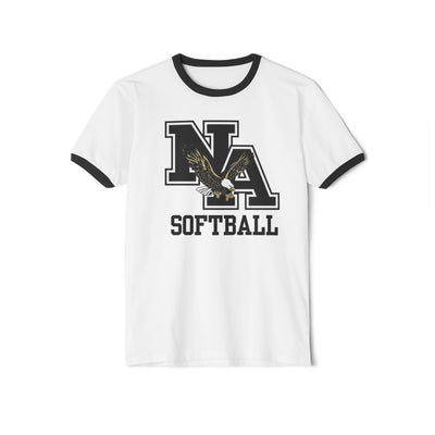Adult Unisex Classic Logo Softball Graphic Short Sleeve Ringer Tee