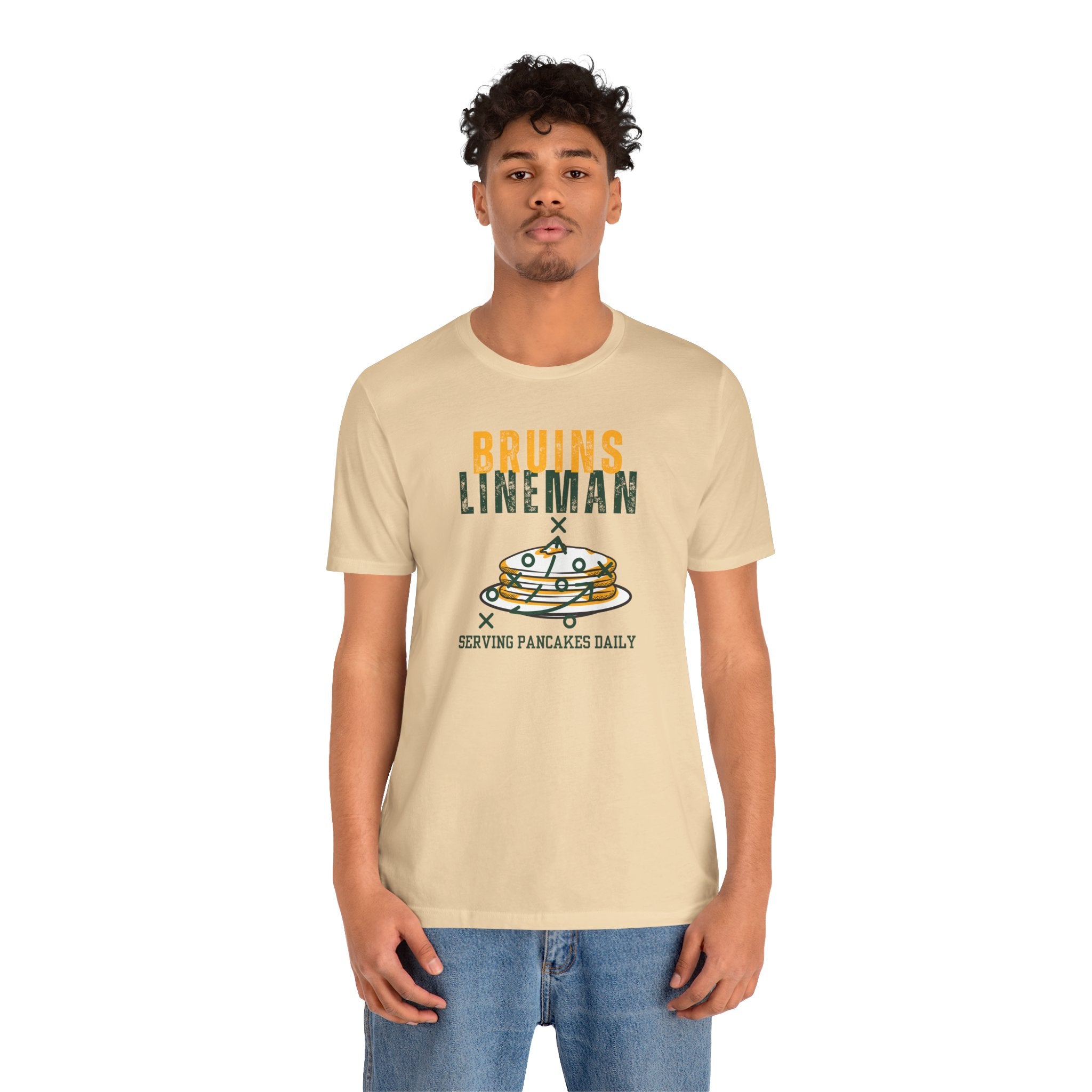 Adult Unisex Bruins Lineman Pancake Graphic Short Sleeve Soft Tee