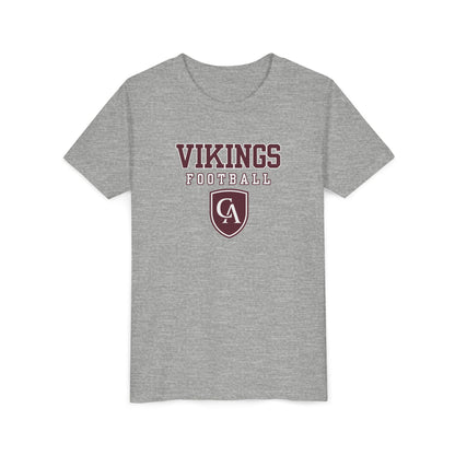 Youth Columbus Academy Vikings Football Graphic Short Sleeve Bella + Canvas Soft Tee