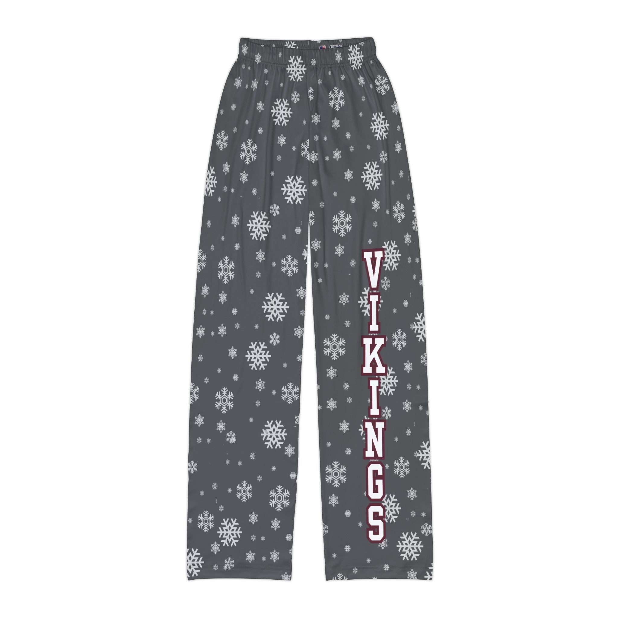 Youth Columbus Academy Vikings Spirited Snowflake Grey Printed Pajama Pants