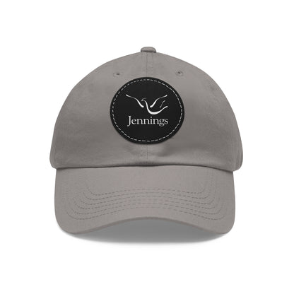 Adult Unisex Dad Hat with Jennings Leather Patch