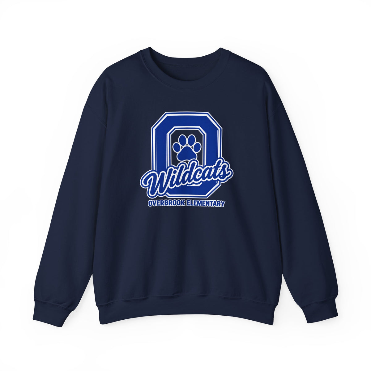 Adult Unisex Overbrook Elementary Wildcats Block Letter Graphic Sweatshirt