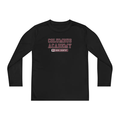 Youth Columbus Academy Cross Country Graphic Sport-Tek Competitor Performance Long Sleeve Tee