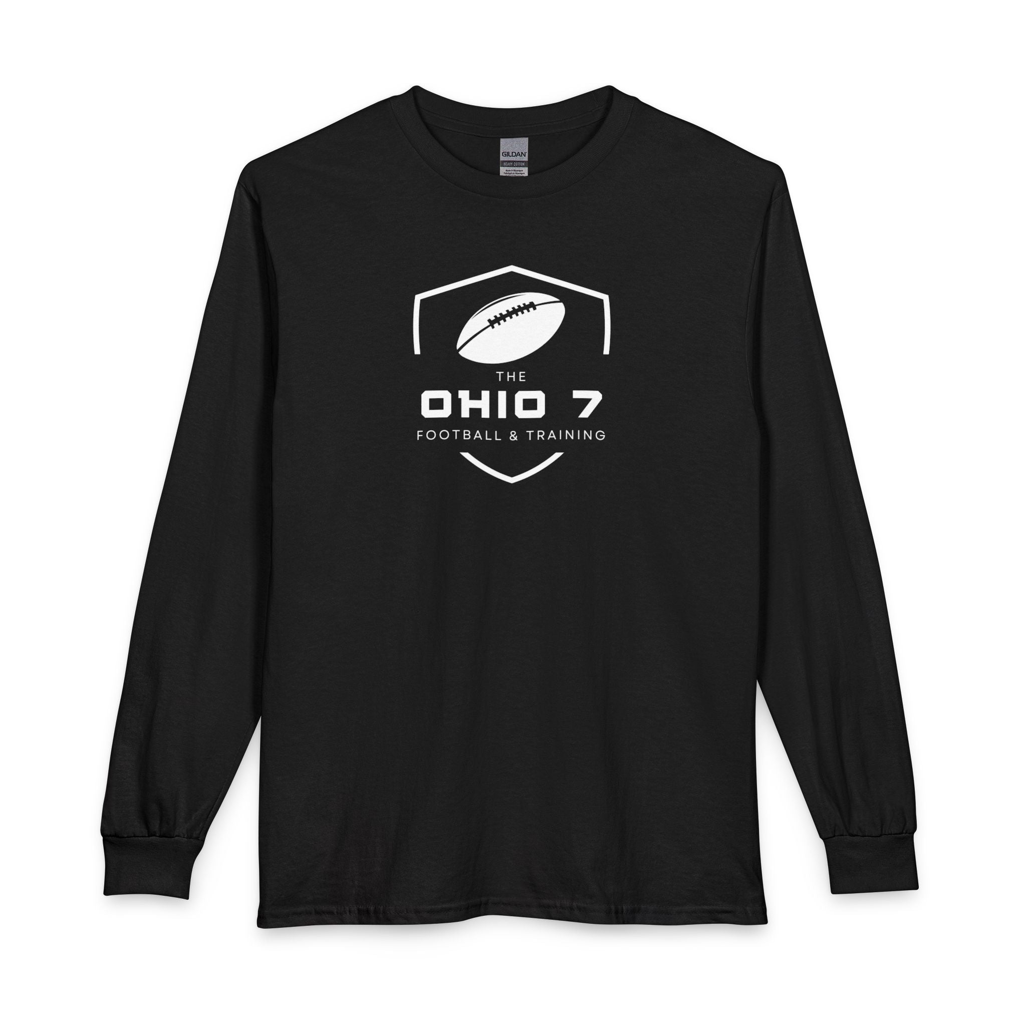 Adult Unisex The Ohio 7 White Logo Long Sleeve Gildan Tee