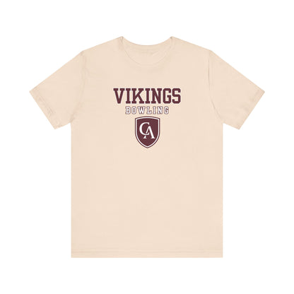 Adult Unisex Columbus Academy Vikings Bowling Graphic Short Sleeve Bella + Canvas Soft Tee