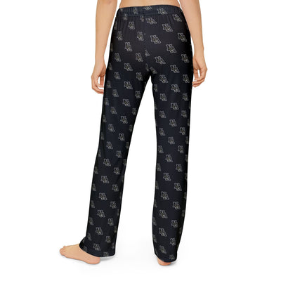 Youth Pajama Pant in Black with Allover Classic Black Logo Print