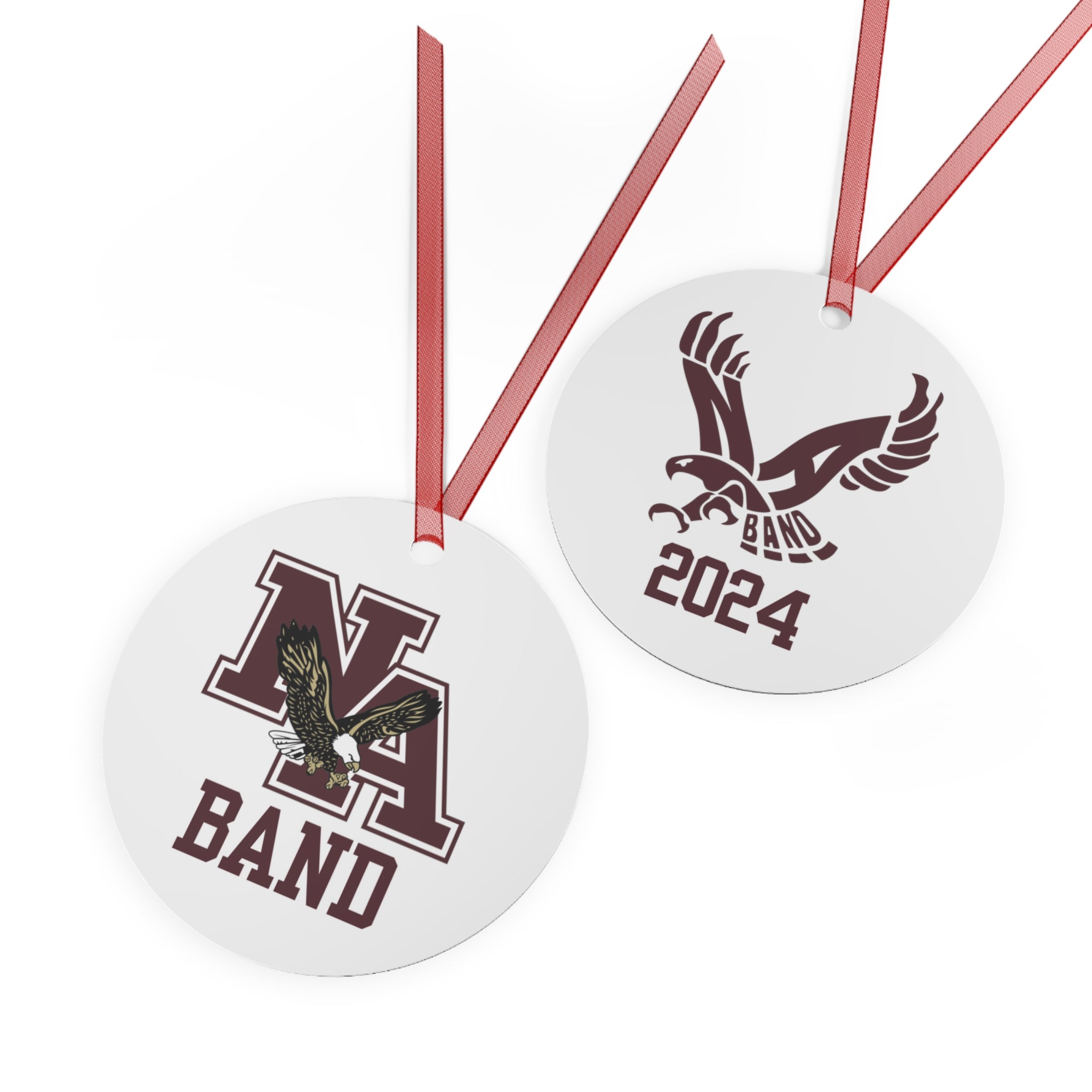 Band Classic Logo/Band Eagle Double-Sided Print Metal Ornament