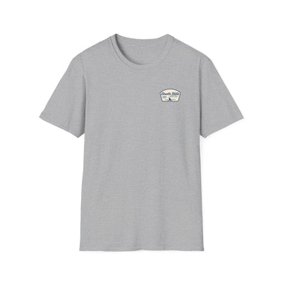 Adult Unisex South Hills Swim Club Home of the Sharks Graphic Short Sleeve Gildan Softstyle Tee