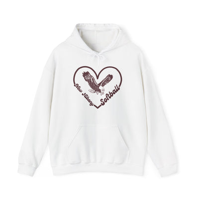 Adult Unisex Eagles Softball Heart Graphic Hoodie
