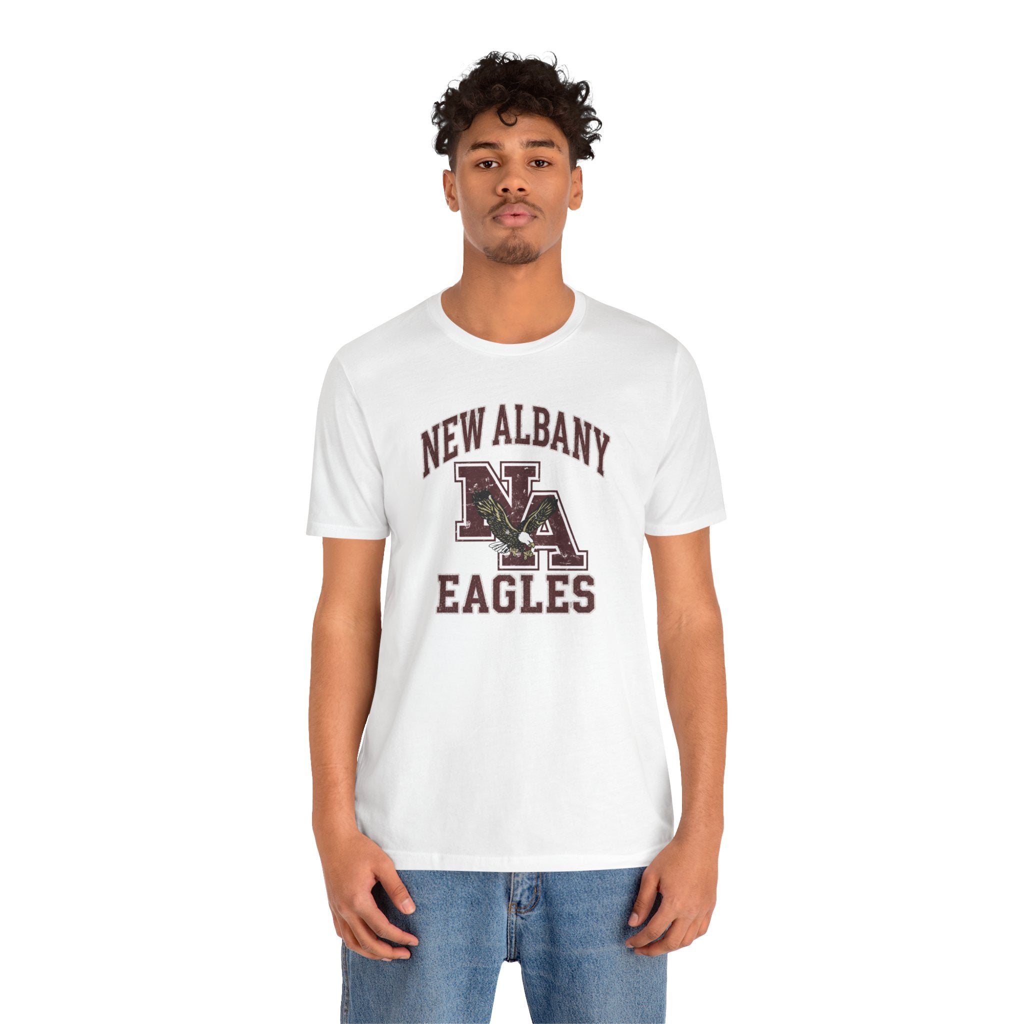 Adult Unisex New Albany Vintage Vibes Football Logo Graphic Short Sleeve Soft Tee