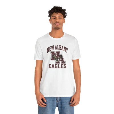 Adult Unisex New Albany Vintage Vibes Football Logo Graphic Short Sleeve Soft Tee